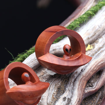 Detail View 1 of A Pair of Alien Attack! UFO Sabo Wood Double Flared Plug